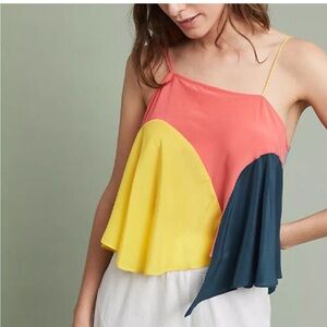 Anthropologie Likla Vista Silk Colorblock Tank Top